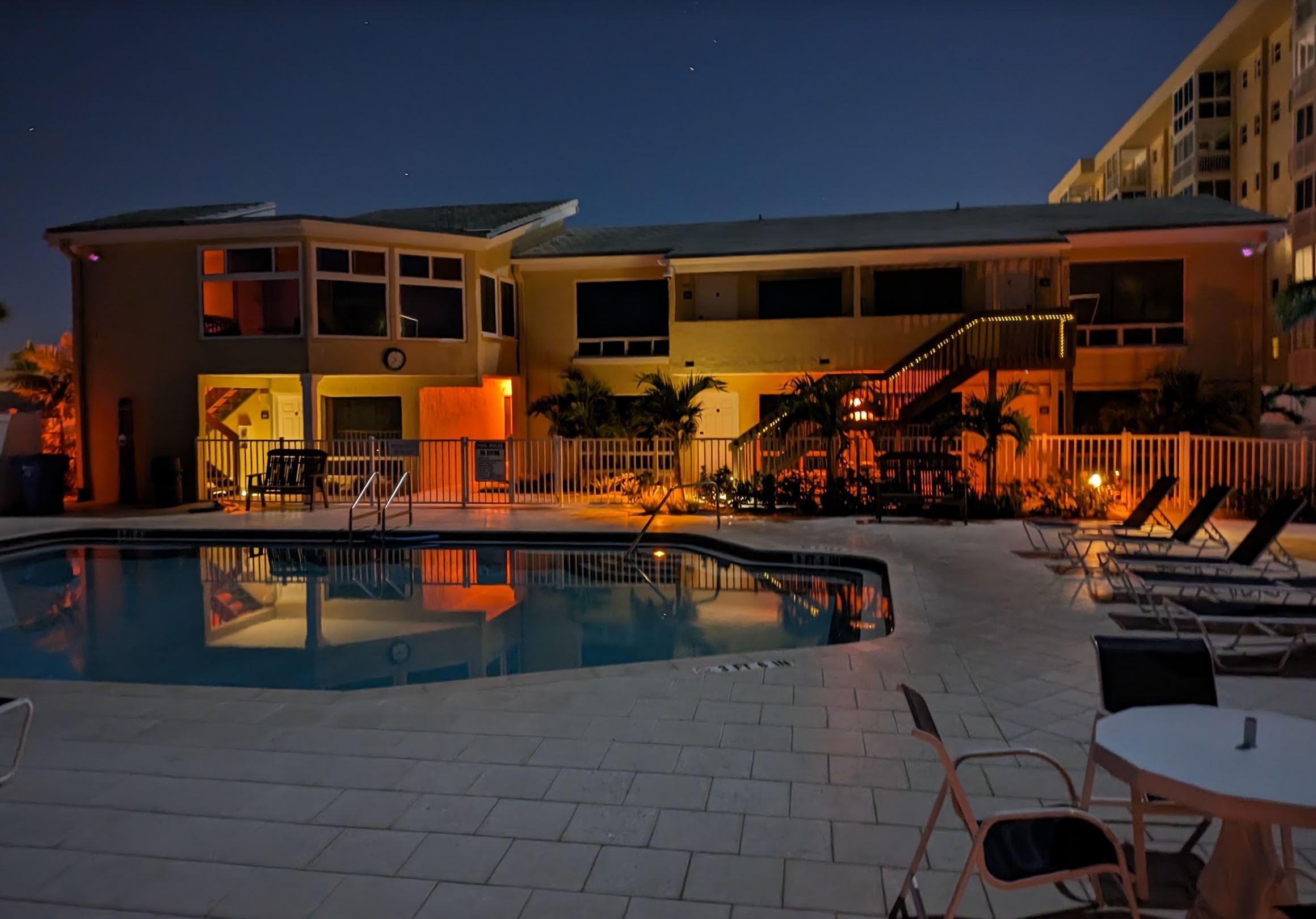 Quarterdeck Resort Pool Night